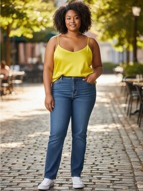 Lane Bryant Yellow Spaghetti Strap Tank
